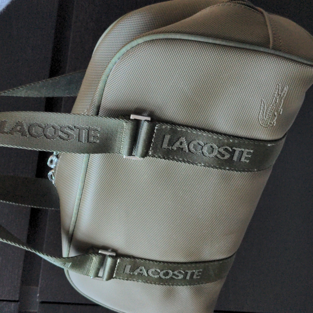 Lacoste dark camo green bag, handbag, satchel bag, tote